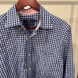 Vineyard Vines Classic Fit Tucker Shirt Blue Gingham – Size M